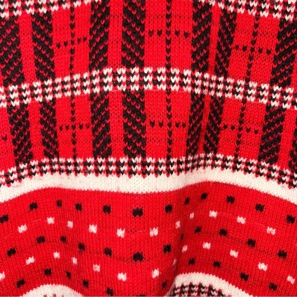 90s Vintage American Pride Knit Sweater W/ Red, Black, & White Patterns - Size L - Picture 3 of 5